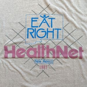 Vintage Single Stitch Soft Tee Medium 80s  Health Net New Mexico Eat Right